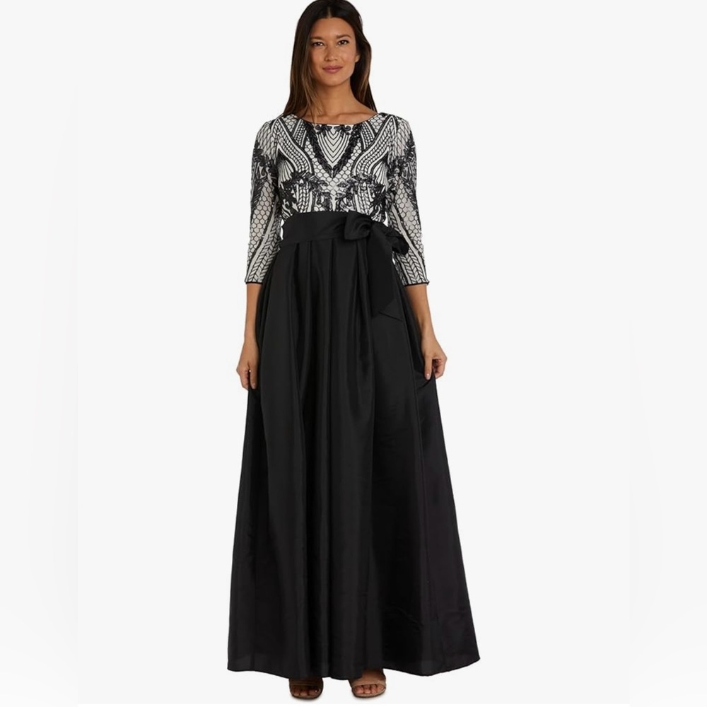 R&M Richards Black and White Dress